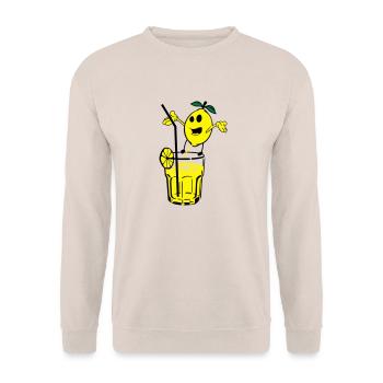 zitrone pinkelt limonade - Unisex Pullover - Sand - Vorne - Alina (178cm) & Michal (187cm)