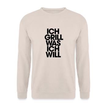 I grill what I want - Unisex Sweatshirt - sand - Front - Alina (178cm) & Michal (187cm)