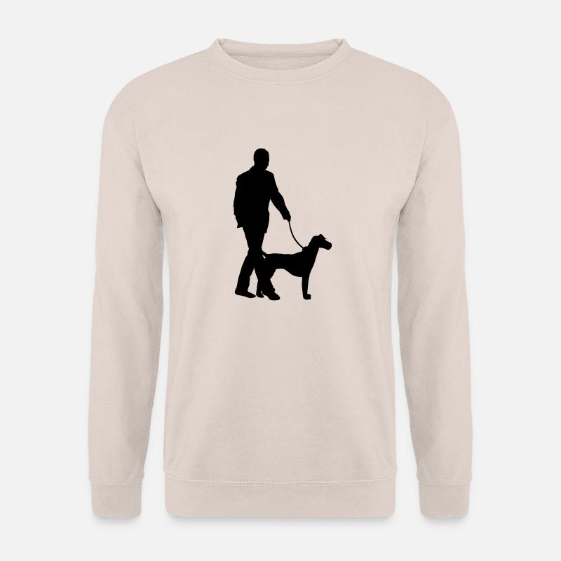 Dog And Master Silhouette - Unisex Sweatshirt - sand