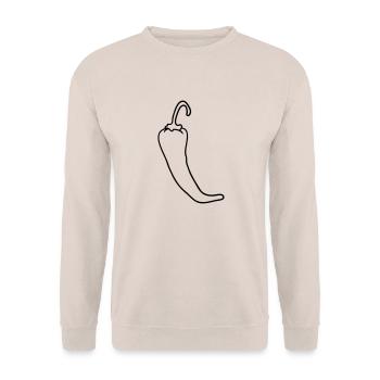 Chili chilli peppers hot hot - Unisex Sweatshirt - sand - Front - Alina (178cm) & Michal (187cm)