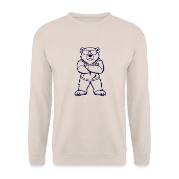 eisbär comic cool - Unisex Pullover - Sand - Vorne - Alina (178cm) & Michal (187cm)