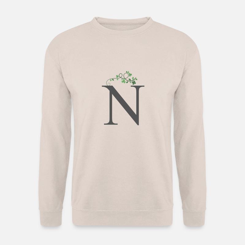N mit Kleeblätter - Unisex Pullover - Sand