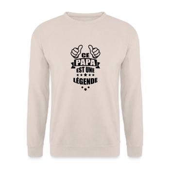 ce papa est une légende - Sweat-shirt Unisexe - sable - Devant - Alina (178cm) & Michal (187cm)