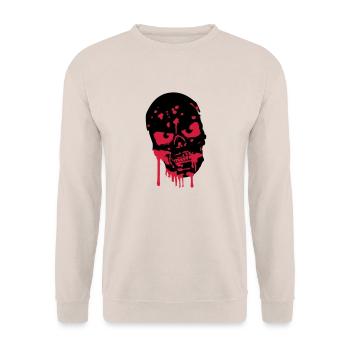 Skull Head skull blood zombie - Unisex Sweatshirt - sand - Front - Alina (178cm) & Michal (187cm)