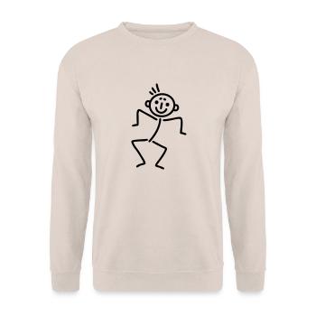 Strichmännchen lässig - Unisex Pullover - Sand - Vorne - Alina (178cm) & Michal (187cm)