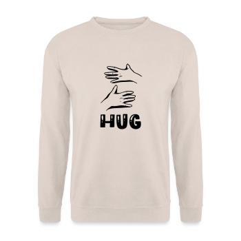 hug - Unisex Sweatshirt - sand - Front - Alina (178cm) & Michal (187cm)