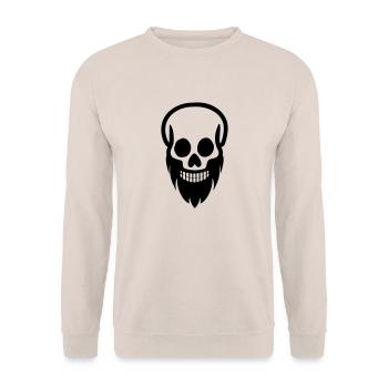 Skull Beard - Unisex Sweatshirt - sand - Front - Alina (178cm) & Michal (187cm)