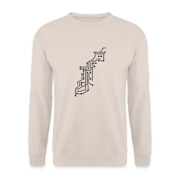 cool lines design circuitry technology lines micro - Unisex Sweatshirt - sand - Front - Alina (178cm) & Michal (187cm)