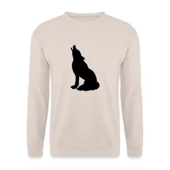 wolf_01 - Unisex Sweatshirt - sand - Front - Alina (178cm) & Michal (187cm)