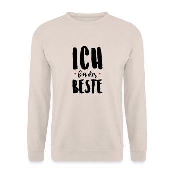 Ich bin der Beste - Unisex Pullover - Sand - Vorne - Alina (178cm) & Michal (187cm)