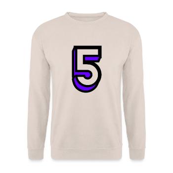 5. 5 JAHRE. 5-JÄHRIGES JUBILÄUM. GEBURTSTAG 5 JAHRE. 5 - Unisex Pullover - Sand - Vorne - Alina (178cm) & Michal (187cm)