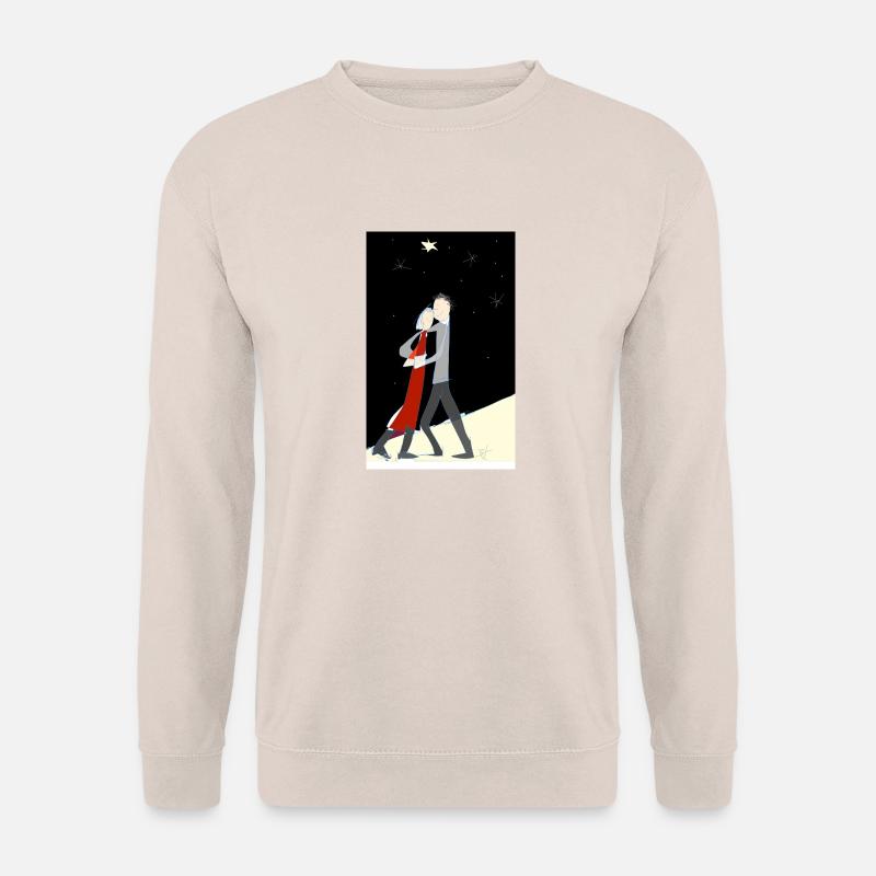 Verliebtes Paar tanzt im Mondschein, Romantik - Unisex Pullover - Sand