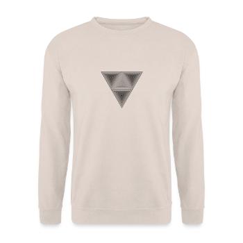 Optical illusion (Hipster Dreick) B&w Art - Unisex Pullover - Sand - Vorne - Alina (178cm) & Michal (187cm)