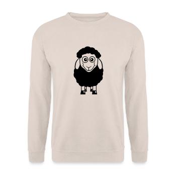 Schwarzes Schaf Klein Süß Niedlich Lamm Cool Comic - Unisex Pullover - Sand - Vorne - Alina (178cm) & Michal (187cm)