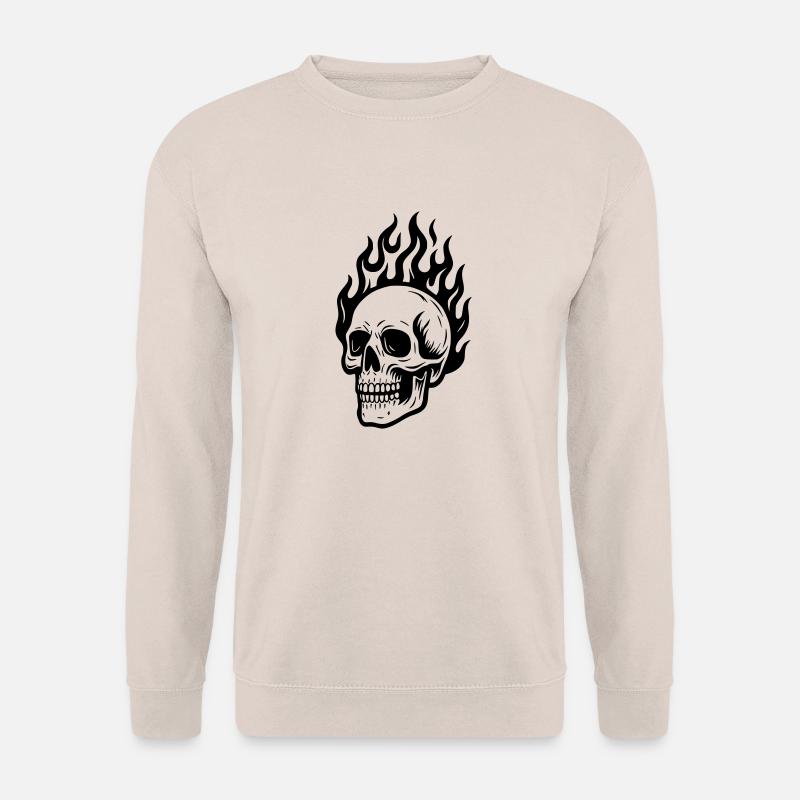 Schädel... in Flammen! - Unisex Pullover - Sand