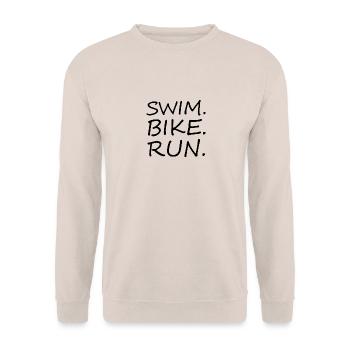 Triathlon Laufen Schwimmen Radfahren - Unisex Pullover - Sand - Vorne - Alina (178cm) & Michal (187cm)