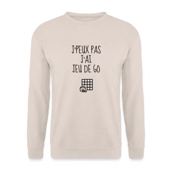 Go Game Spiel Jeu Sport Strategy - Unisex Sweatshirt - sand - Front - Alina (178cm) & Michal (187cm)