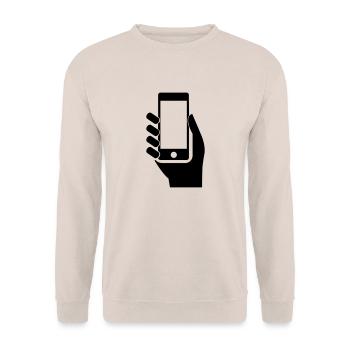mobil_phone_01 - Sweat-shirt Unisexe - sable - Devant - Alina (178cm) & Michal (187cm)