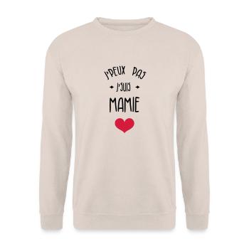 Grandma Oma Großmütter Mamy Mamie Grand-Mère - Unisex Sweatshirt - sand - Front - Alina (178cm) & Michal (187cm)