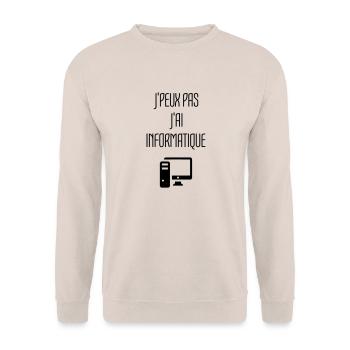 informatique / informaticien / ordinateur / geek - Sweat-shirt Unisexe - sable - Devant - Alina (178cm) & Michal (187cm)