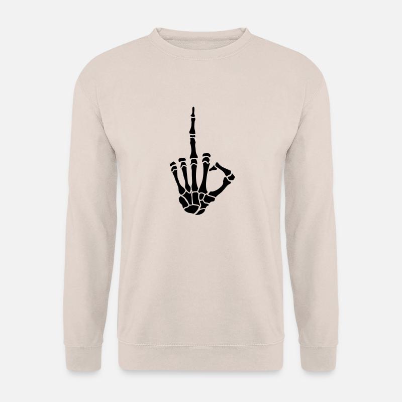 skelett_stinkefinger_1__f1 - Unisex Pullover - Sand
