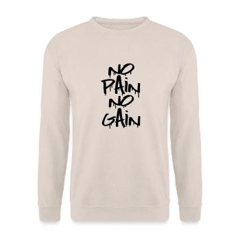 no_pain_no_gain_f1 - Sweat-shirt Unisexe - sable - Devant - Alina (178cm) & Michal (187cm)