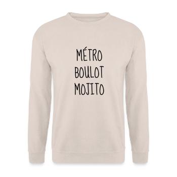 Mojito - Citation - Humour - Comique - Fun Alcool - Sweat-shirt Unisexe - sable - Devant - Alina (178cm) & Michal (187cm)