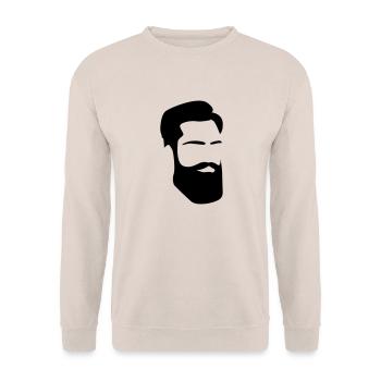 Hipster Vollbart beard bart Mann Männer - Unisex Pullover - Sand - Vorne - Alina (178cm) & Michal (187cm)