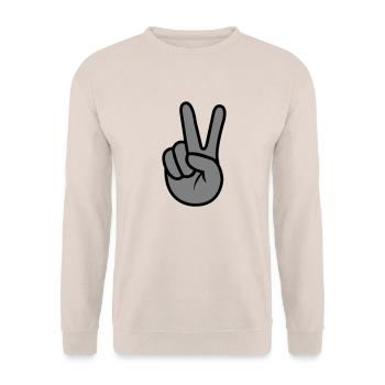 Peace Hand - Unisex Pullover - Sand - Vorne - Alina (178cm) & Michal (187cm)