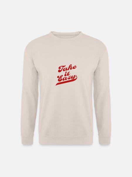 Take It Easy – Vintage Retro Typografie – Rot - Unisex Pullover - Sand