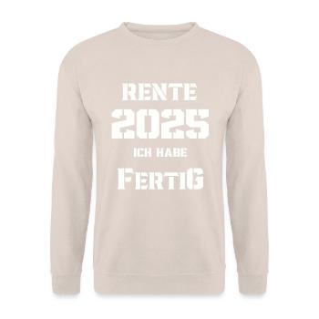 Rente 2025 Renter Job Kollegen - Unisex Pullover - Sand - Vorne - Alina (178cm) & Michal (187cm)