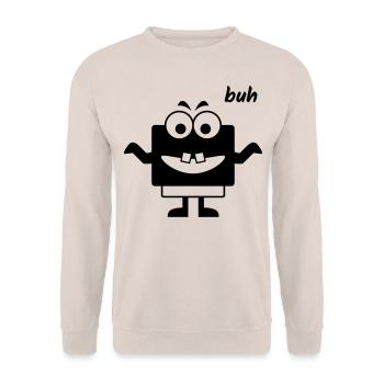 Kleines Monster macht Buh - Unisex Pullover - Sand - Vorne - Alina (178cm) & Michal (187cm)