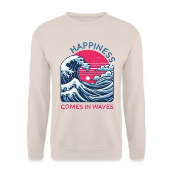 Dire que « le bonheur vient par vagues » Karma Balance - Sweat-shirt Unisexe - sable - Devant - Alina (178cm) & Michal (187cm)