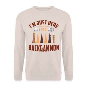 Backgammon Spiel - Unisex Pullover - Sand - Vorne - Alina (178cm) & Michal (187cm)