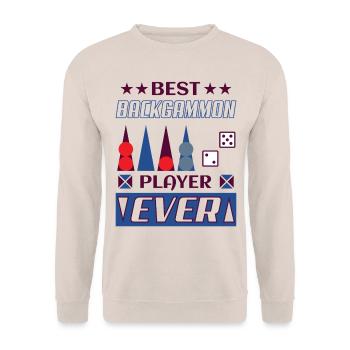 Backgammon Spiel - Unisex Pullover - Sand - Vorne - Alina (178cm) & Michal (187cm)