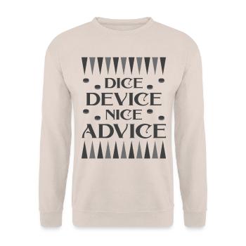 Backgammon Spiel - Unisex Pullover - Sand - Vorne - Alina (178cm) & Michal (187cm)