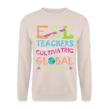 ESL-Lehrer ESL Unterricht - Unisex Pullover - Sand - Vorne - Alina (178cm) & Michal (187cm)