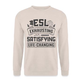 ESL-Lehrer ESL Unterricht - Unisex Pullover - Sand - Vorne - Alina (178cm) & Michal (187cm)