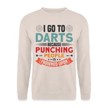 Dart Dartspieler Dartspiel Herren - Unisex Pullover - Sand - Vorne - Alina (178cm) & Michal (187cm)
