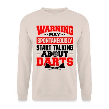 Dart Dartspieler Dartspiel Herren - Unisex Pullover - Sand - Vorne - Alina (178cm) & Michal (187cm)
