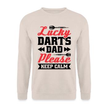 Dart Dartspieler Dartspiel Herren - Unisex Pullover - Sand - Vorne - Alina (178cm) & Michal (187cm)