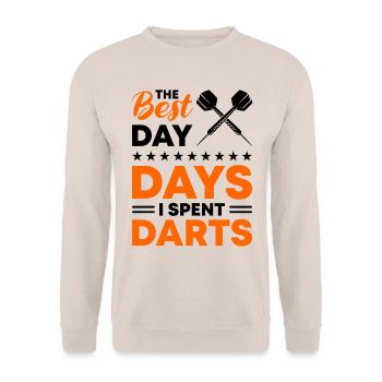 Dart Dartspieler Dartspiel Herren - Unisex Pullover - Sand - Vorne - Alina (178cm) & Michal (187cm)