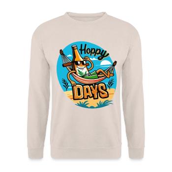 Happy Days Lustige Bier Sprüche Sommer Strand - Unisex Pullover - Sand - Vorne - Alina (178cm) & Michal (187cm)
