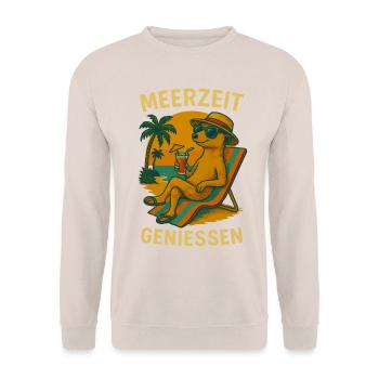 Suricate vacances plage été mer palmiers - Sweat-shirt Unisexe - sable - Devant - Alina (178cm) & Michal (187cm)