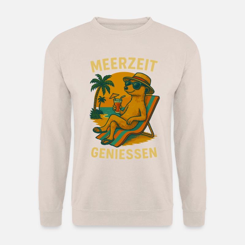 Suricate vacances plage été mer palmiers - Sweat-shirt Unisexe - sable