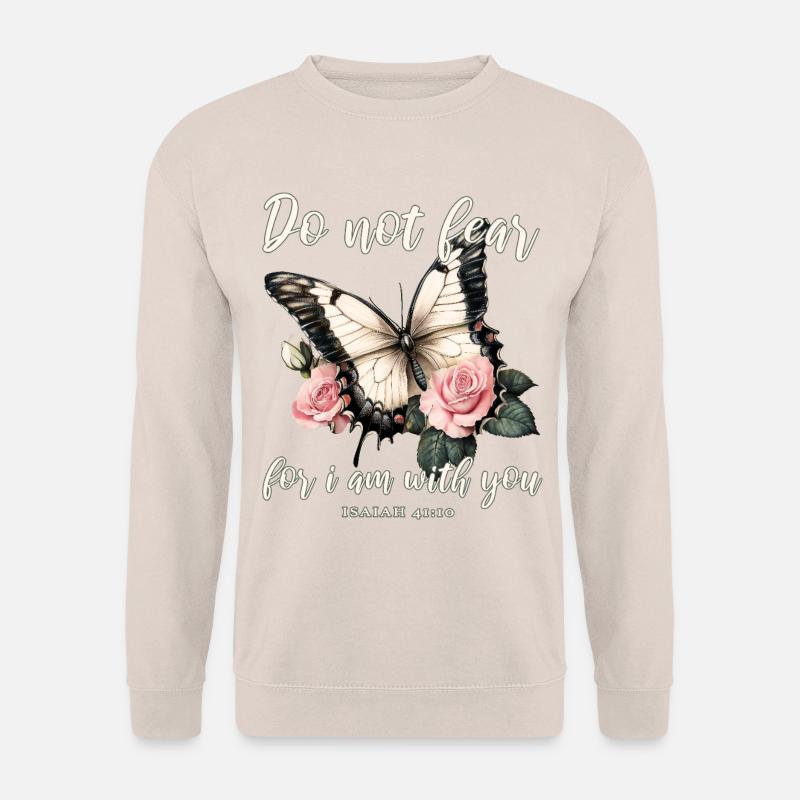 Bibelvers Schmetterling Christlich - Unisex Pullover - Sand
