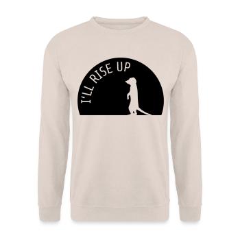 Je me lèverai suricate Meerkat Shadow Gift - Sweat-shirt Unisexe - sable - Devant - Alina (178cm) & Michal (187cm)