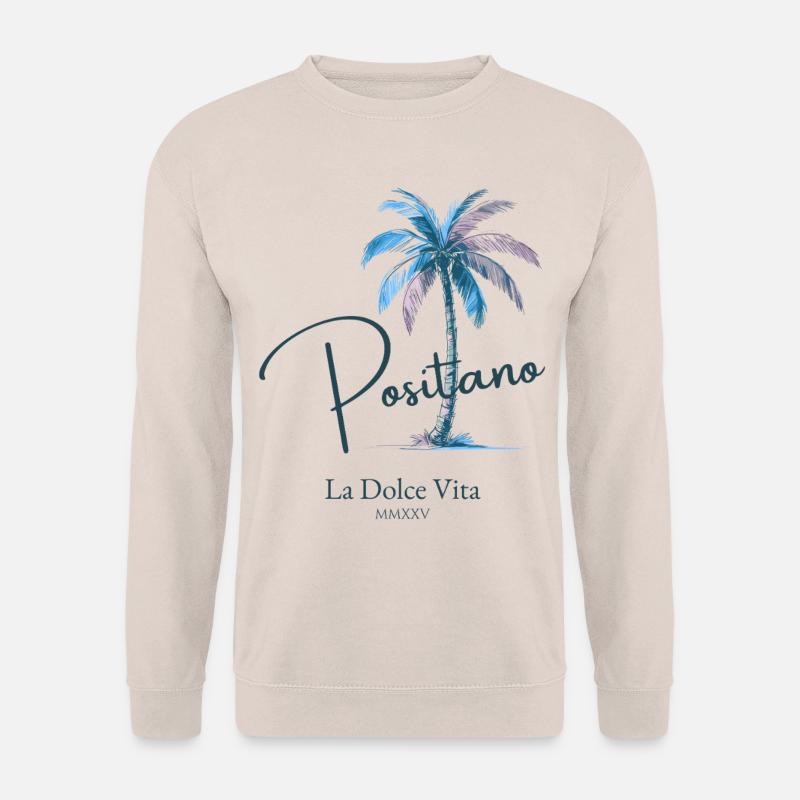 Positano La Dolce Vita Retro Palmen Design - Unisex Pullover - Sand
