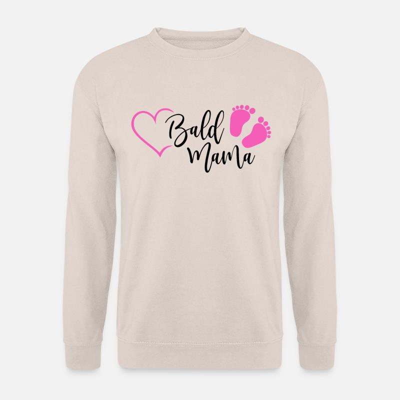 Bald Mama Baby Schwangerschaft Geburt Herz Mädchen - Unisex Pullover - Sand