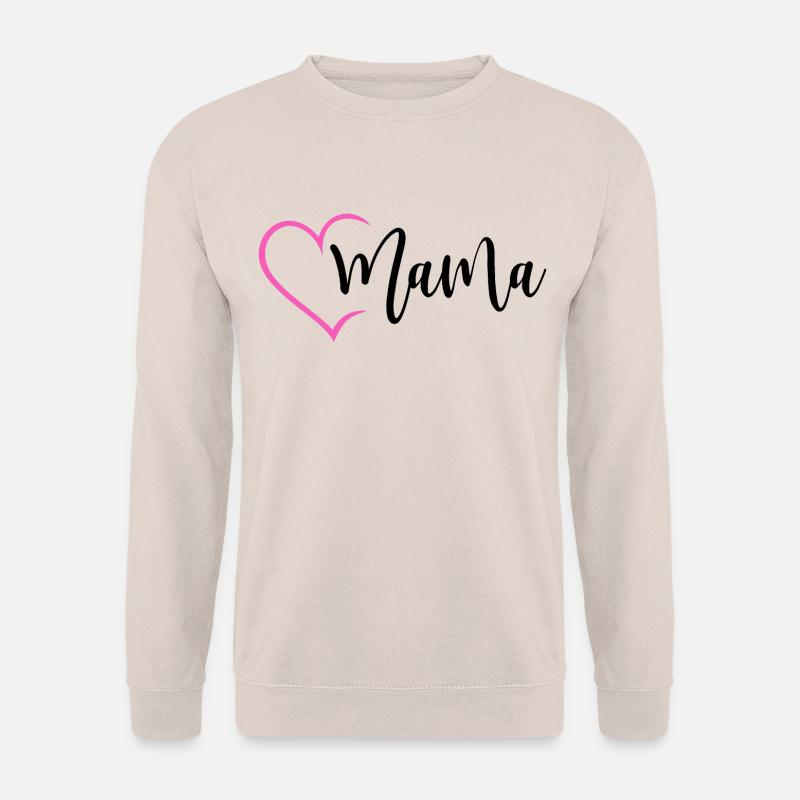 Mama mit Herz Mutter Liebe Muttertag Kind Geschenk - Unisex Pullover - Sand